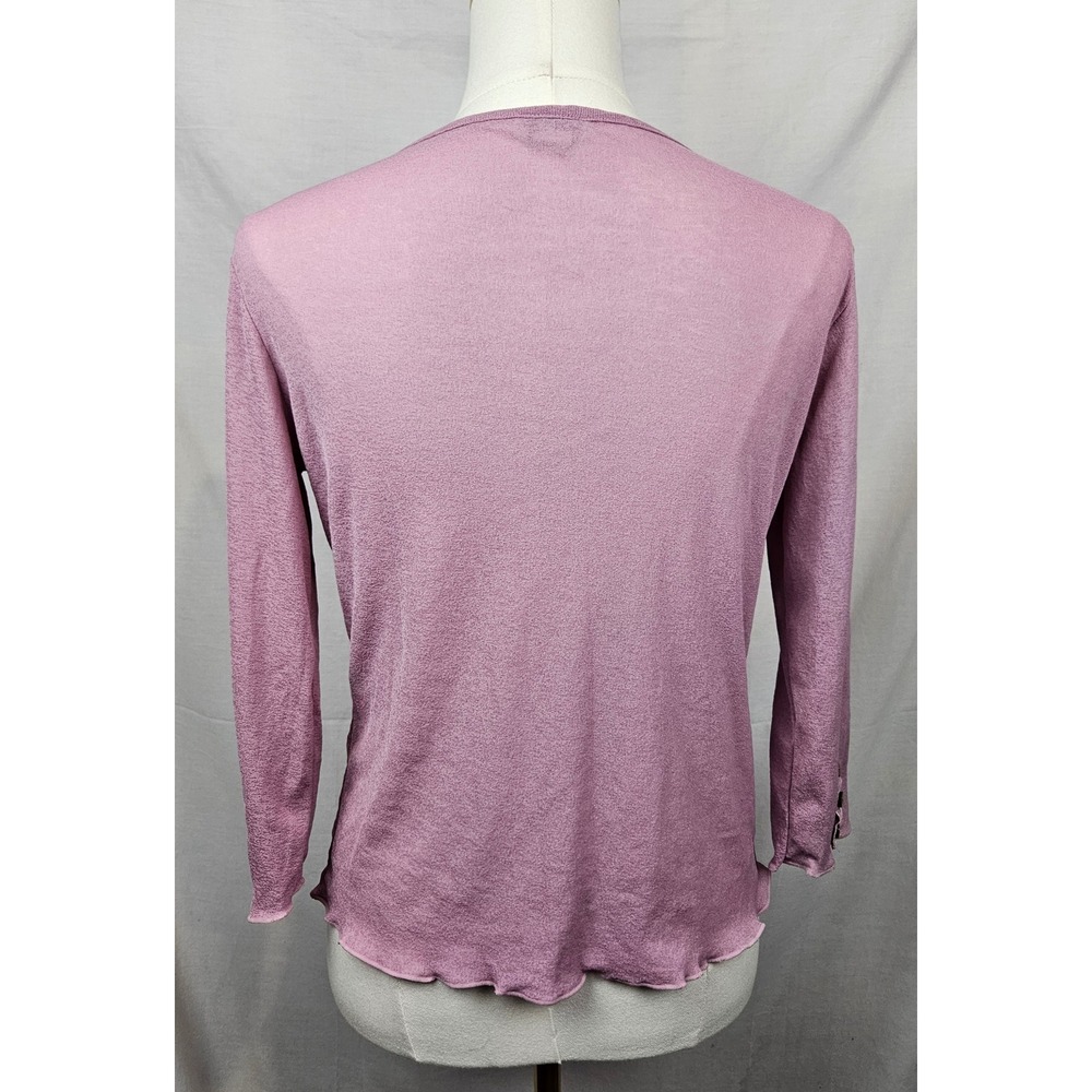 J Jill Womens Pink Knit Button Front Cardigan‎ 3/4 Sleeve M Coquette Fairy - Picture 2 of 6